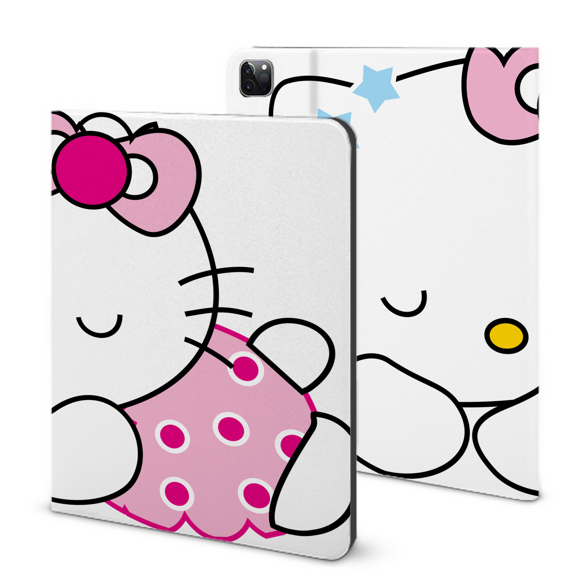 （画像用） Hello Kitty ハローキティ IPad ケース ブック型 PUレザー TPU 耐衝撃 軽量 薄型 ペン収納なし 全面保護 IPad 各モデル対応